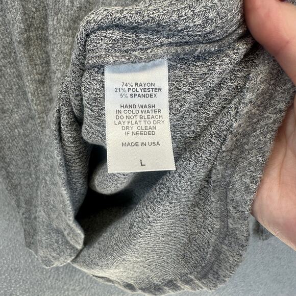 Shabbella Top Womens Large Gray Rayon Blend Scoop Back Long Sleeve Pullover NWT - Picture 7 of 12